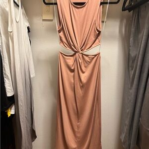 Vici Peach Twist Front Maxi Dress